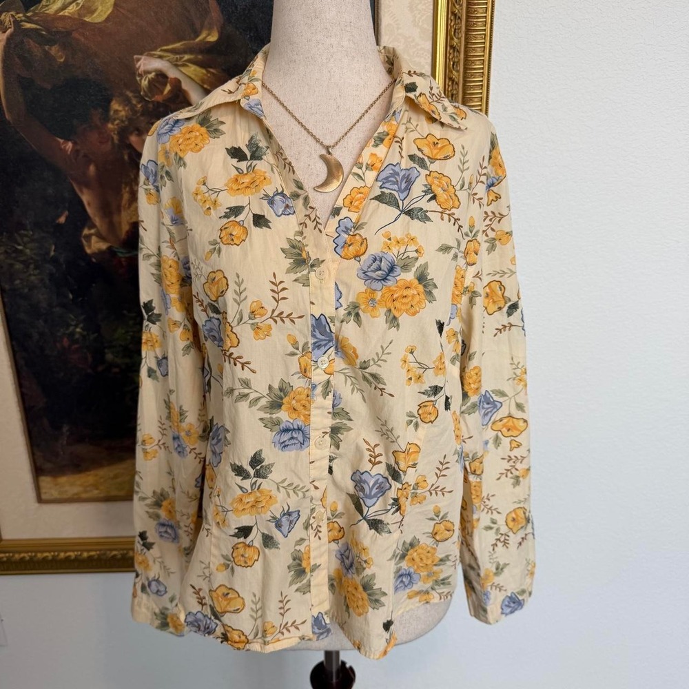 Cottagecore Floral Cotton Button-Up
